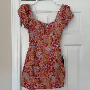 Floral Puff Sleeve Mini Dress